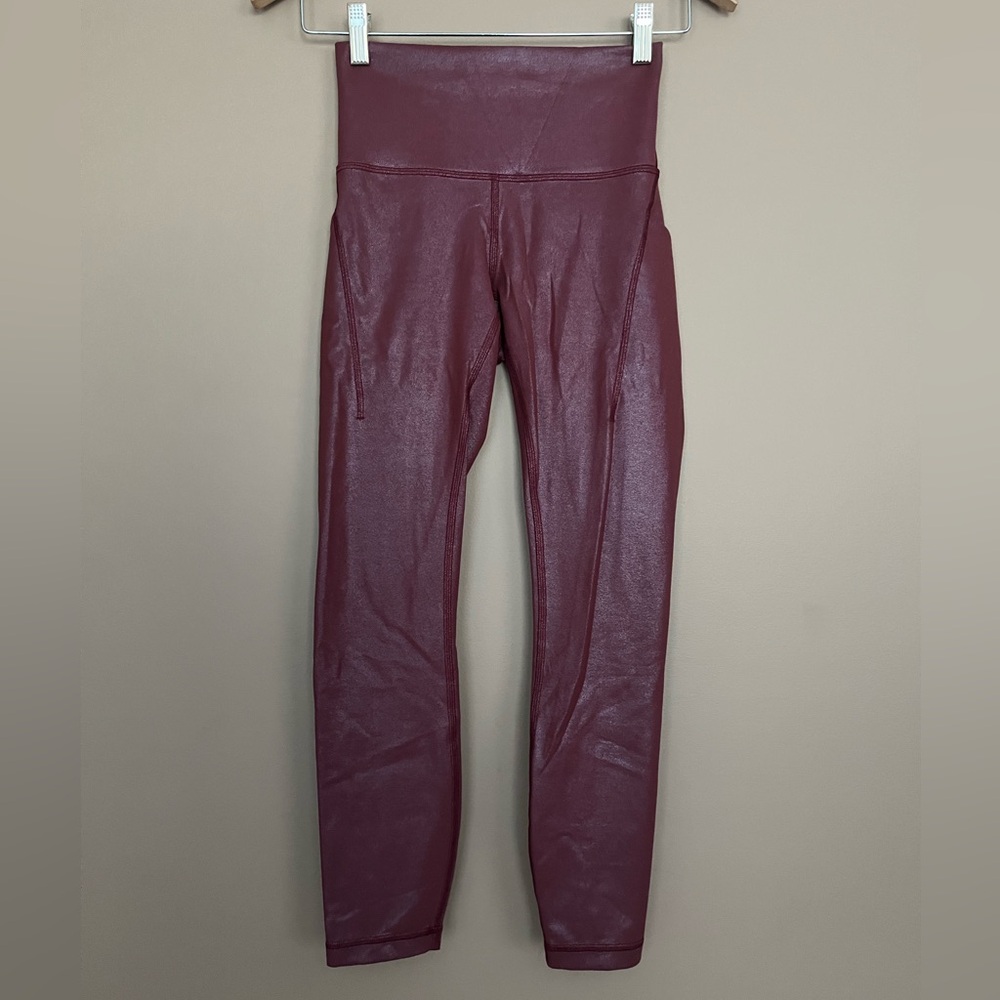 {Lululemon} Wunder Train High-Rise Tight Pockets 25" in Radiate Foil Red Merlot